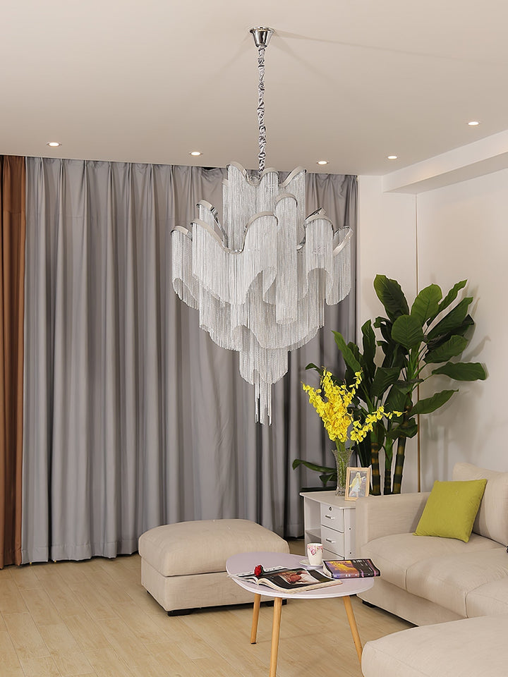 Lustra Suspension Lampe Chaîne en Nickel Coulant - Neutralighting