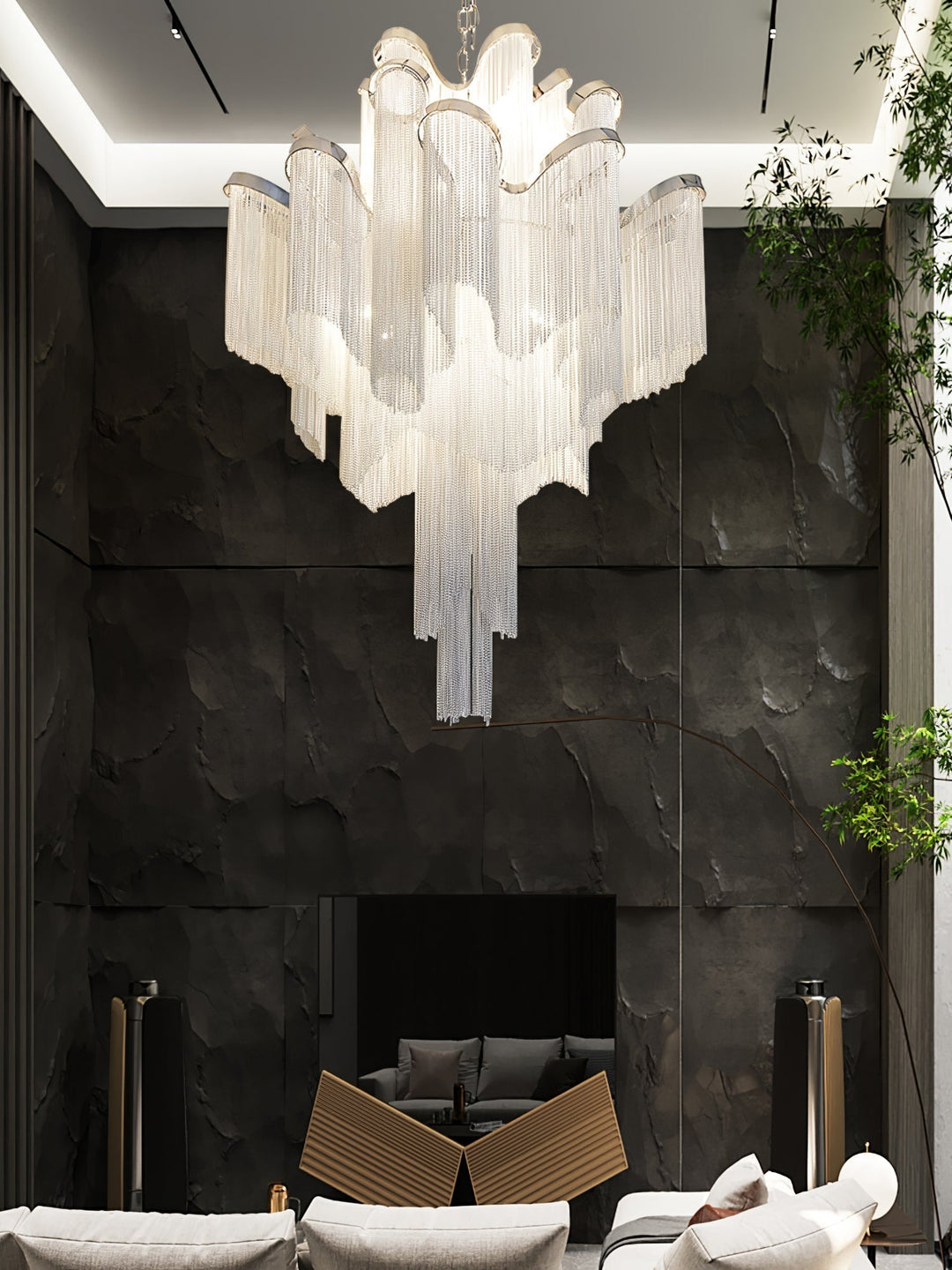 Lustra Suspension Lampe Chaîne en Nickel Coulant - Neutralighting