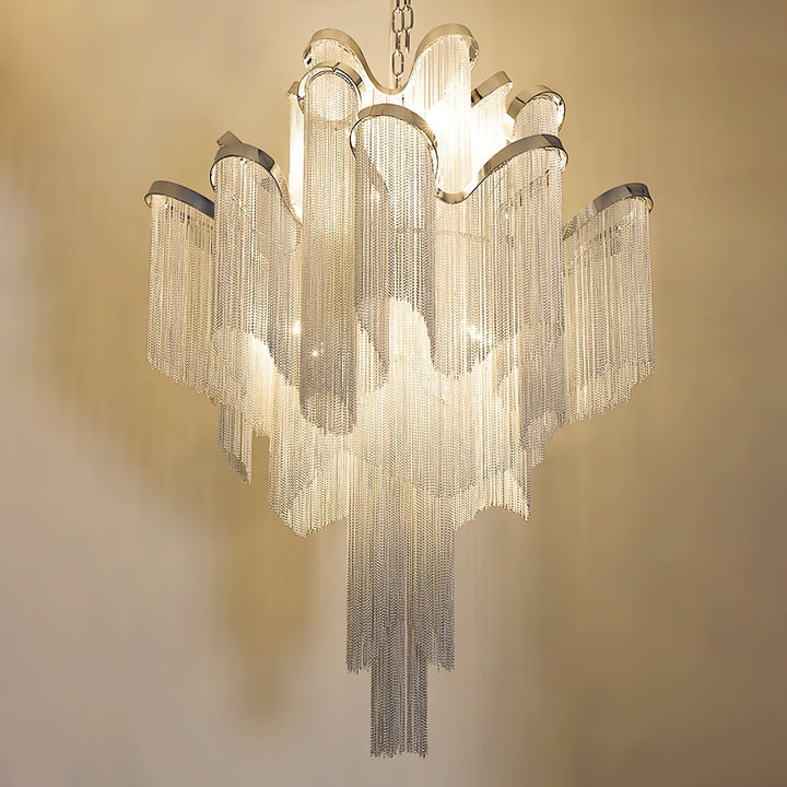 Lustra Suspension Lampe Chaîne en Nickel Coulant - Neutralighting