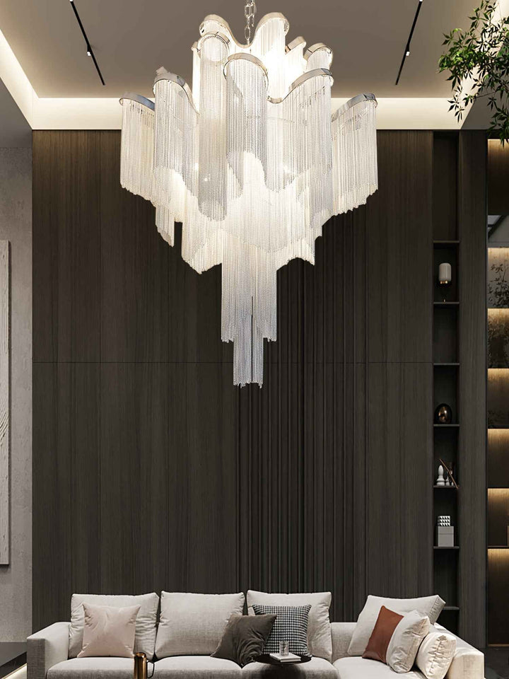 Lustra Suspension Lampe Chaîne en Nickel Coulant - Neutralighting