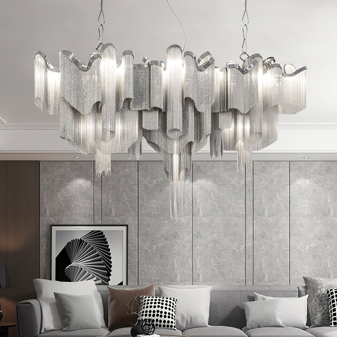 Lustra Suspension Lampe Chaîne en Nickel Coulant - Neutralighting