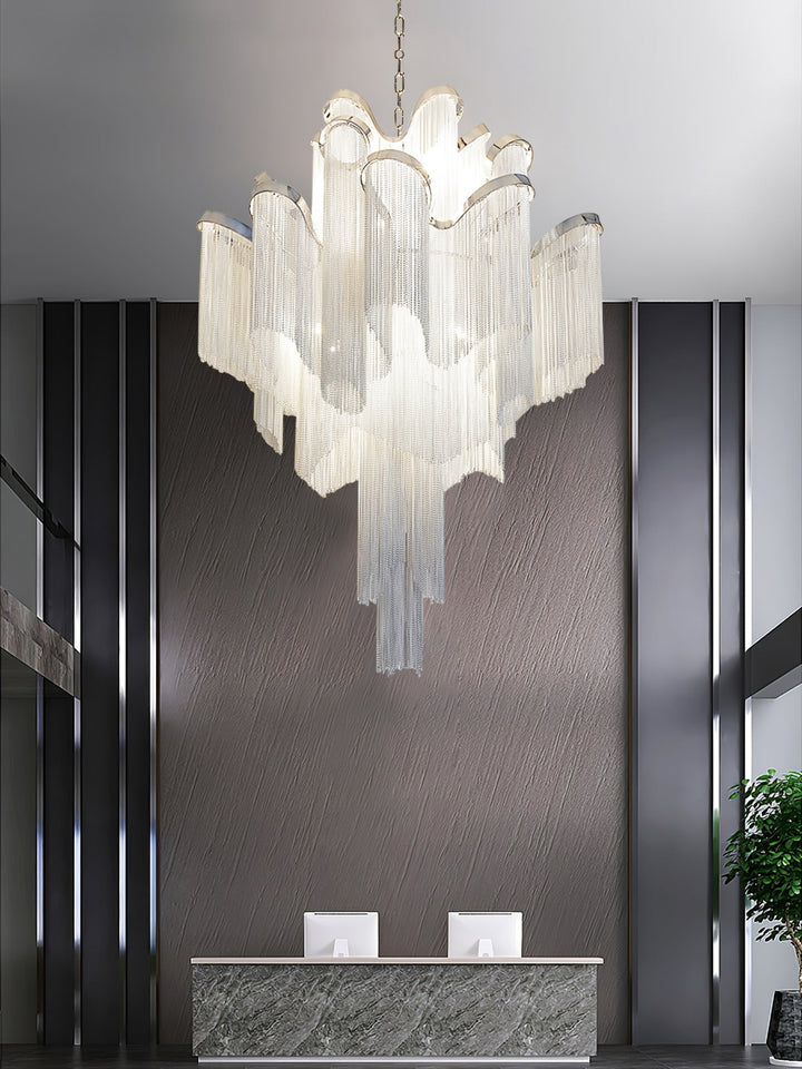 Lustra Suspension Lampe Chaîne en Nickel Coulant - Neutralighting