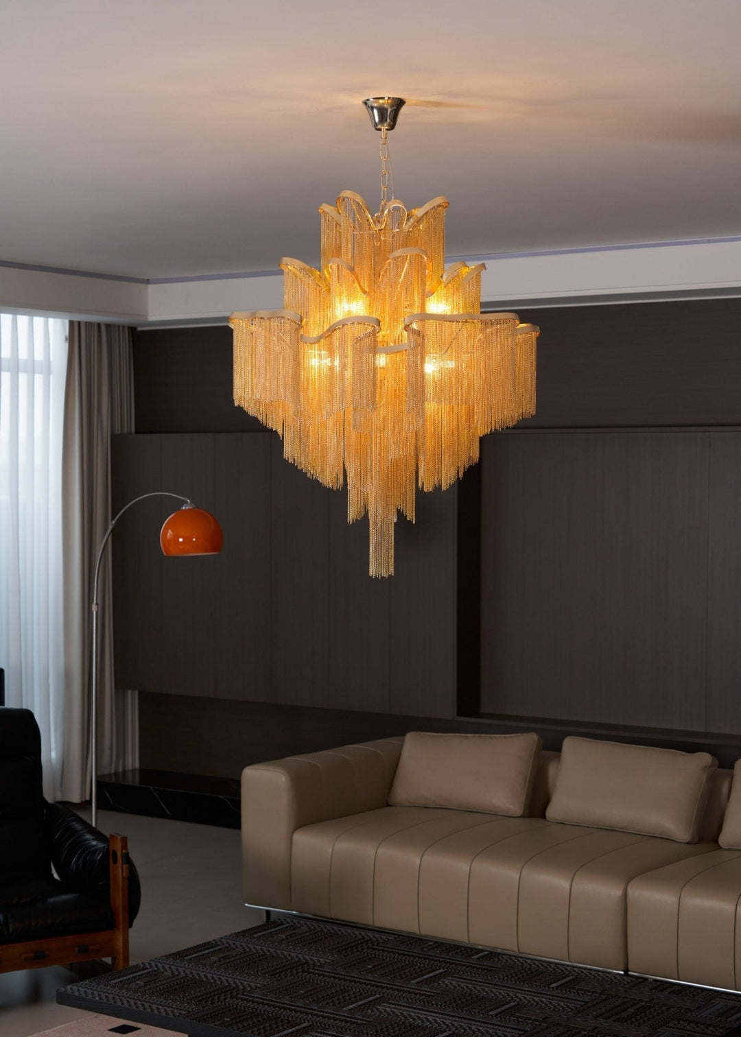 Lustra Suspension Lampe Chaîne en Nickel Coulant - Neutralighting