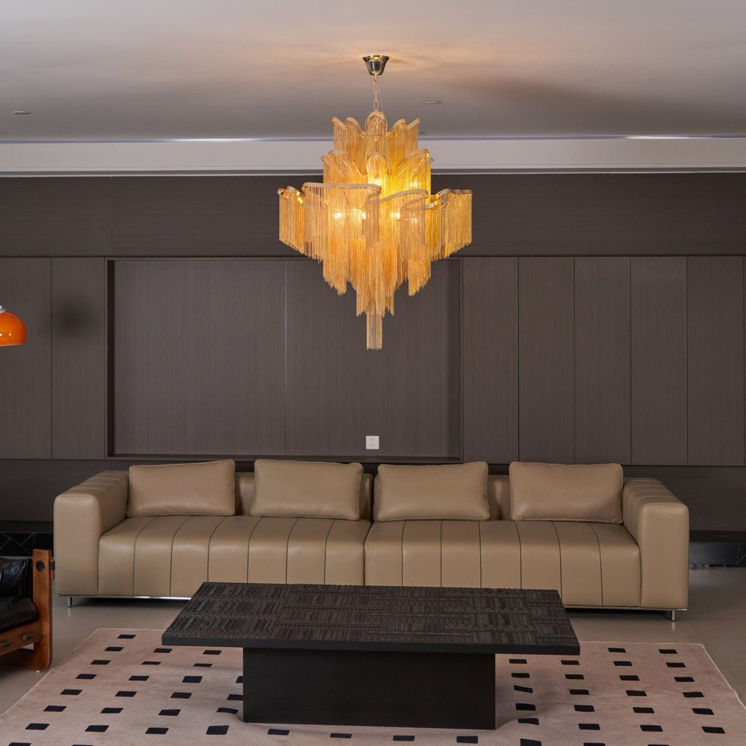 Lustra Suspension Lampe Chaîne en Nickel Coulant - Neutralighting