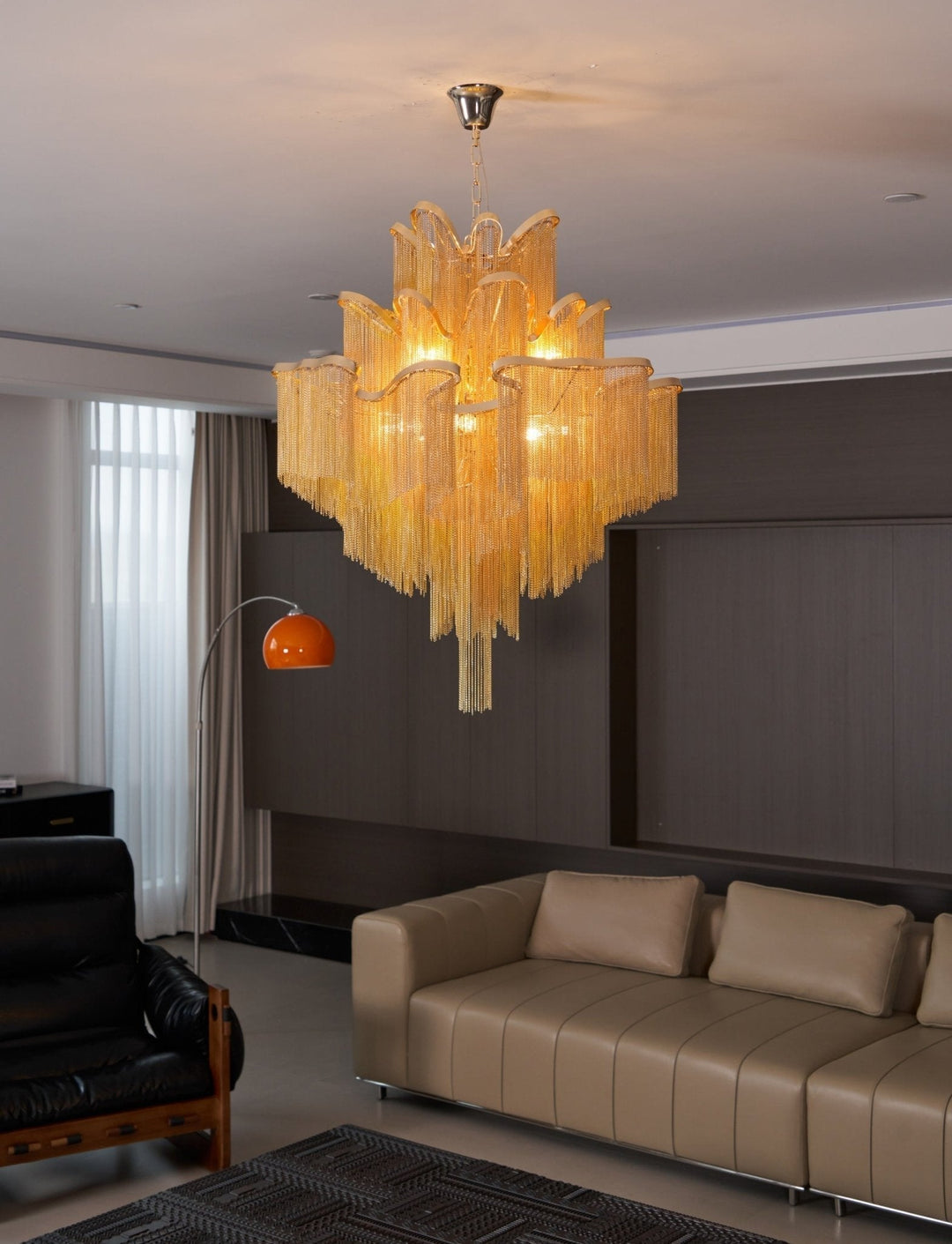 Lustra Suspension Lampe Chaîne en Nickel Coulant - Neutralighting