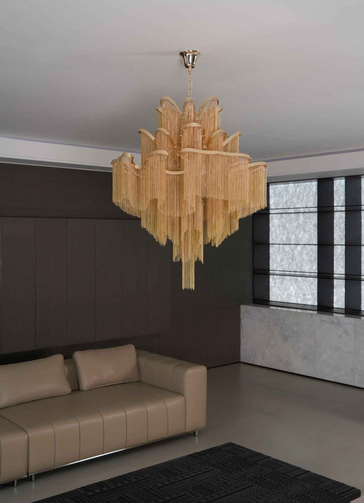 Lustra Suspension Lampe Chaîne en Nickel Coulant - Neutralighting