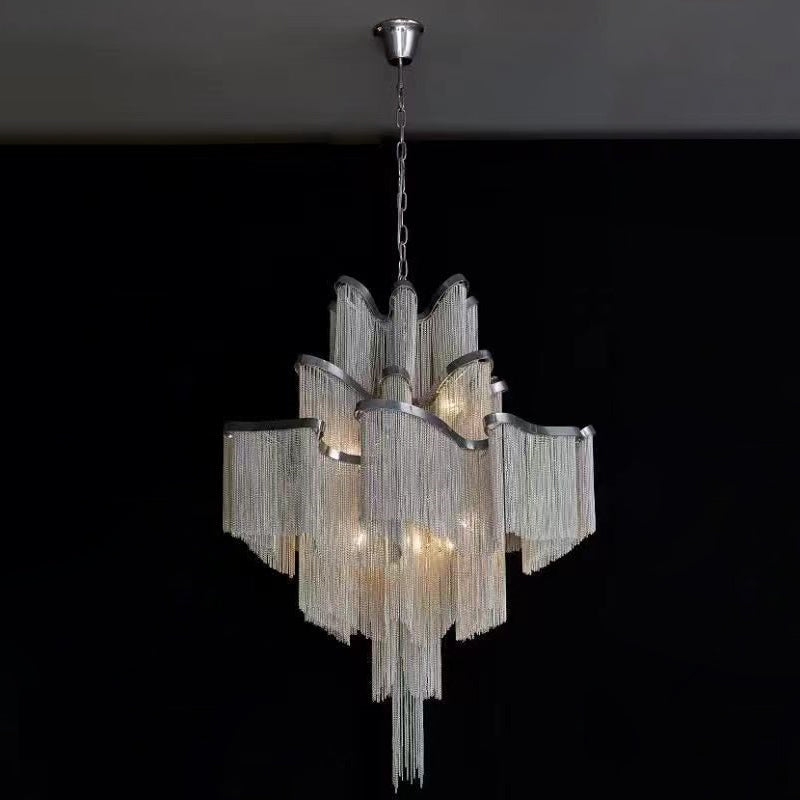 Lustra Suspension Lampe Chaîne en Nickel Coulant - Neutralighting