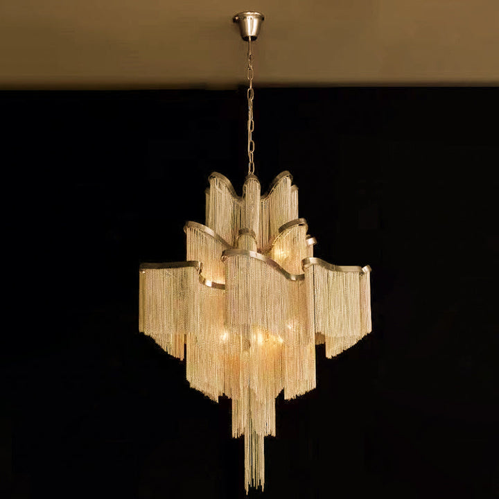 Lustra Suspension Lampe Chaîne en Nickel Coulant - Neutralighting