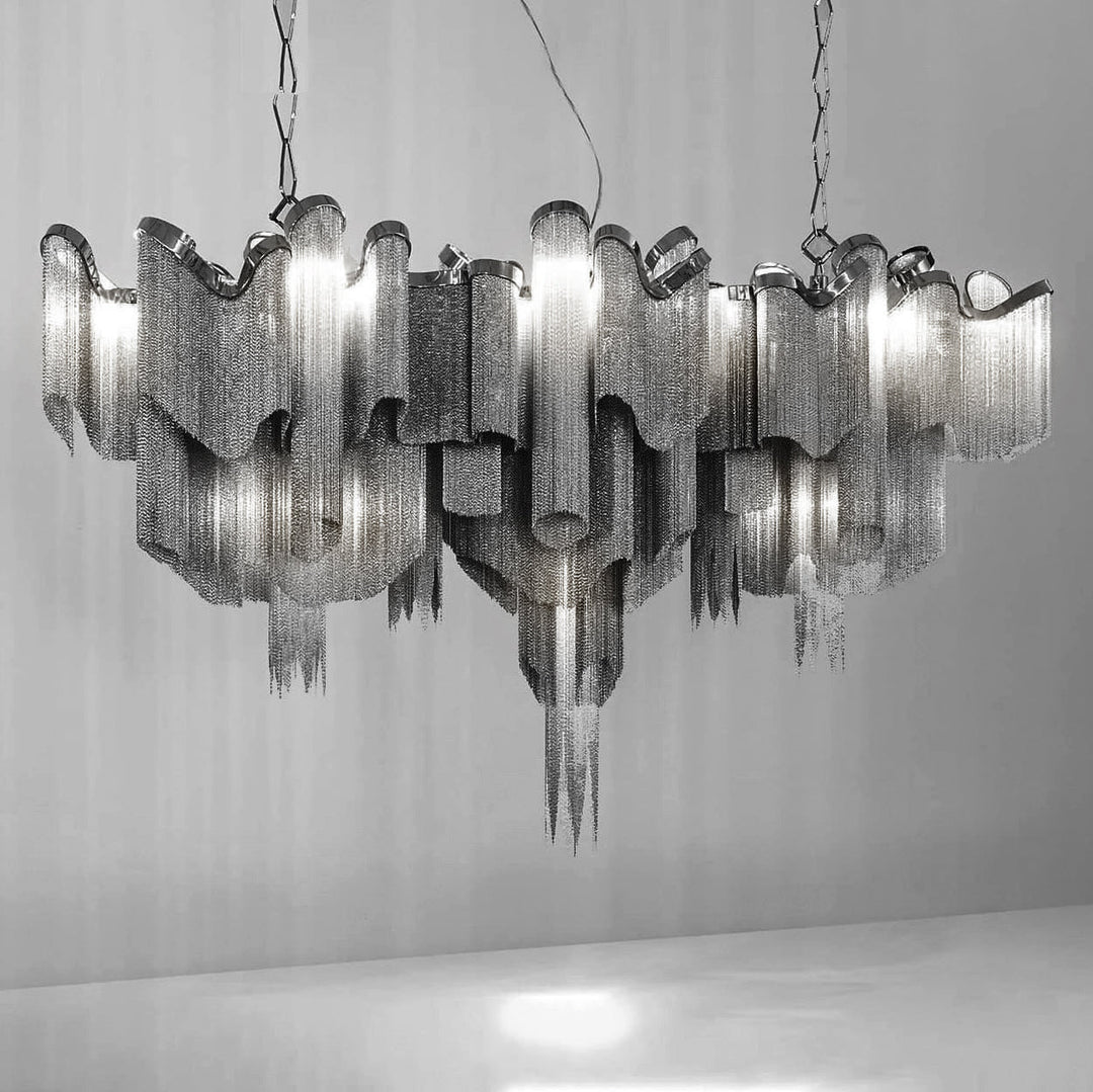 Lustra Suspension Lampe Chaîne en Nickel Coulant - Neutralighting