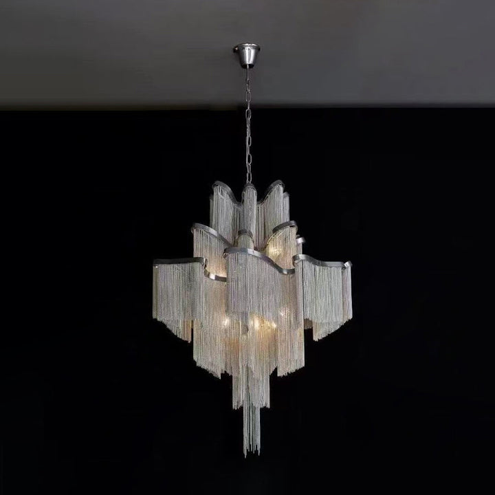 Lustra Suspension Lampe Chaîne en Nickel Coulant - Neutralighting