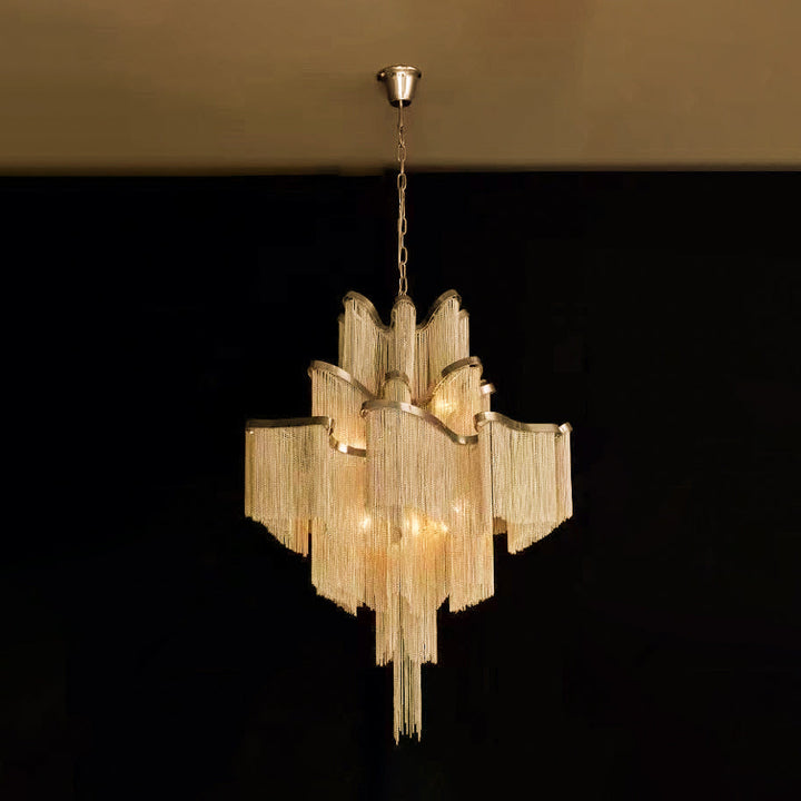 Lustra Suspension Lampe Chaîne en Nickel Coulant - Neutralighting