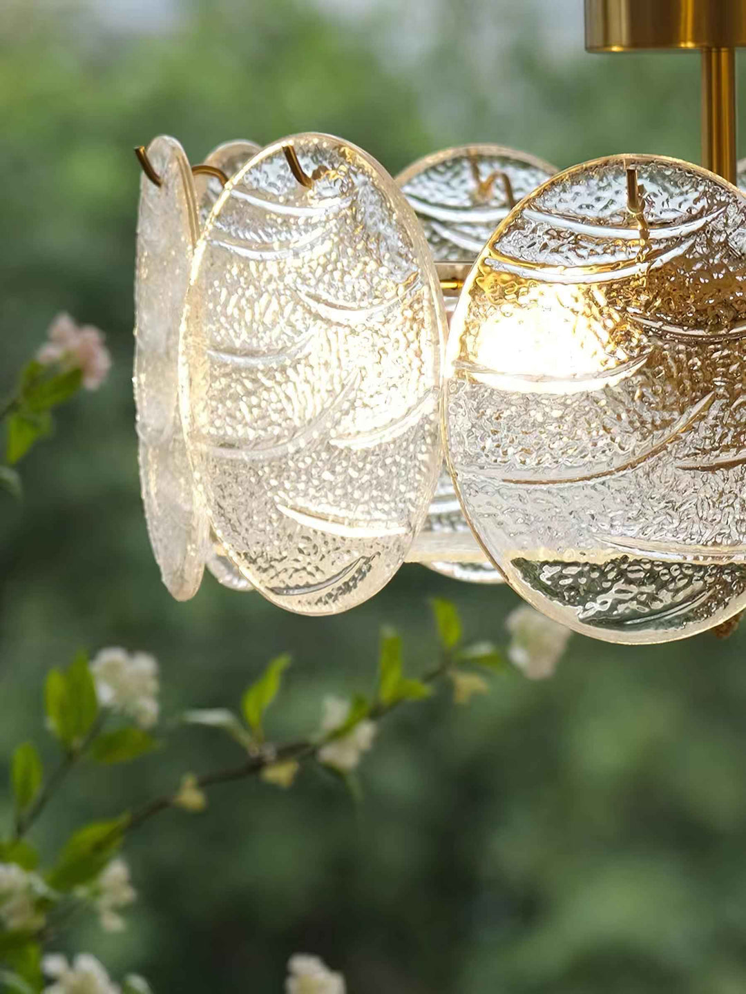 Lustra Verre 40cm Cuivre LED
