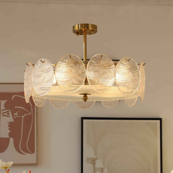 Lustra Verre 40cm Cuivre LED