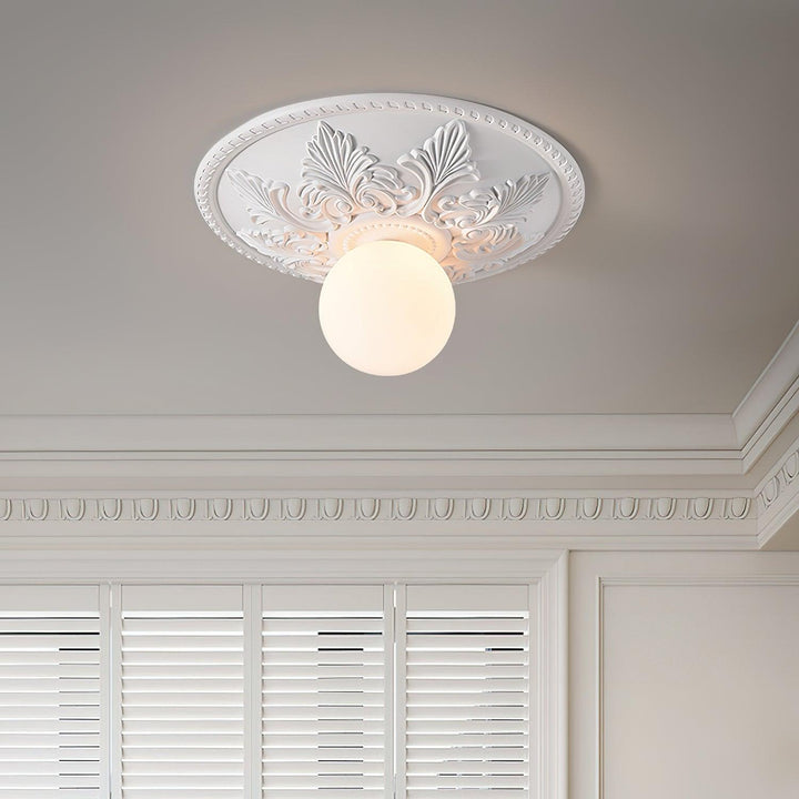 Aero Plafonnier Classique Globe en Résine et Verre - Neutralighting