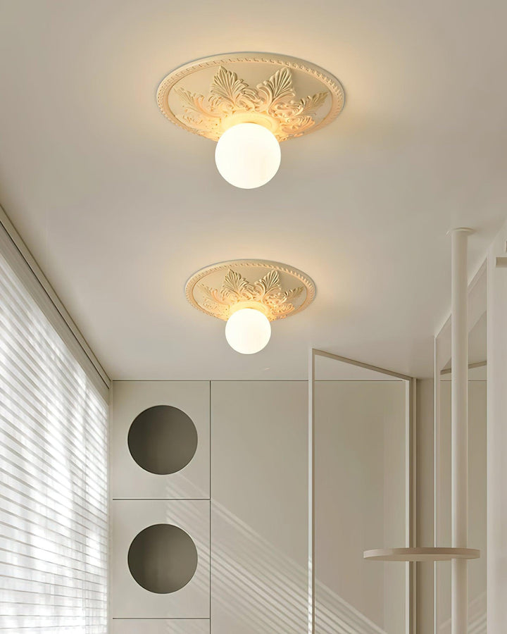 Aero Plafonnier Classique Globe en Résine et Verre - Neutralighting
