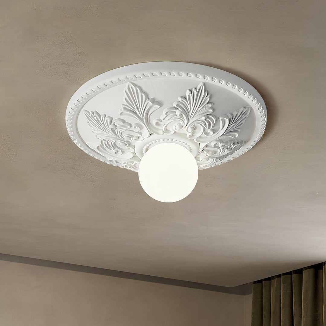Aero Plafonnier Classique Globe en Résine et Verre - Neutralighting