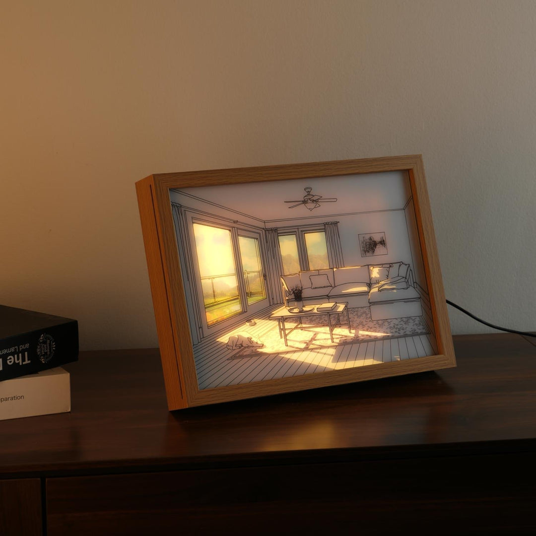 Magdalene Lampe Murale en Bois Art Mural Chien au Soleil - Neutralighting