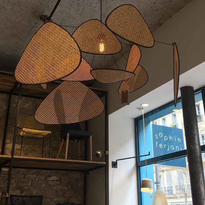 Lustra Chandelier Écran Cannage Suspension Rétro - Neutralighting