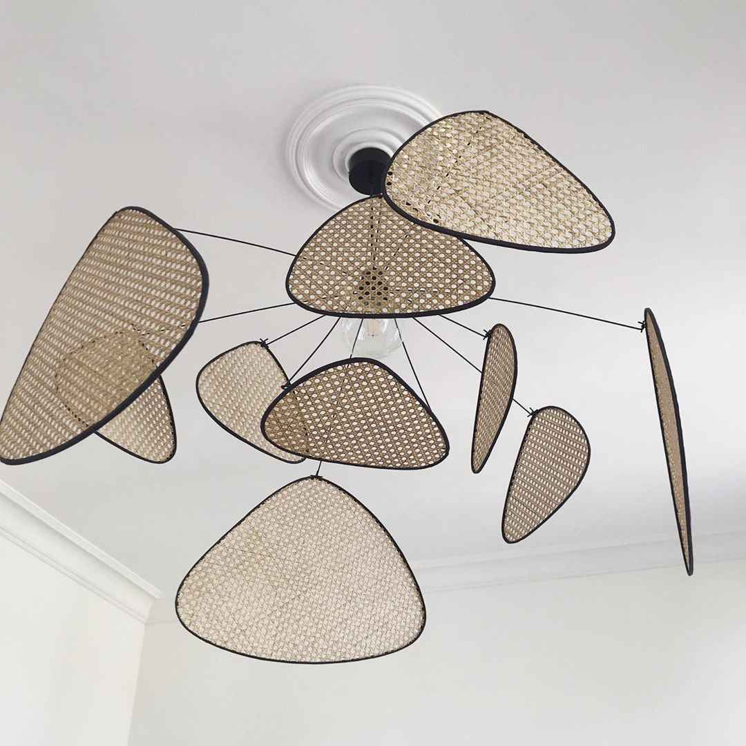 Lustra Chandelier Écran Cannage Suspension Rétro - Neutralighting