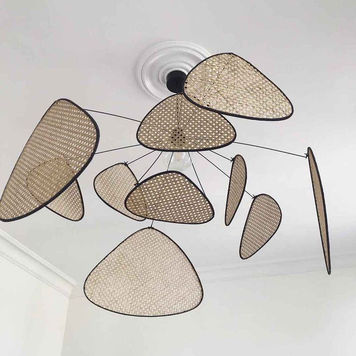 Lustra Chandelier Écran Cannage Suspension Rétro - Neutralighting