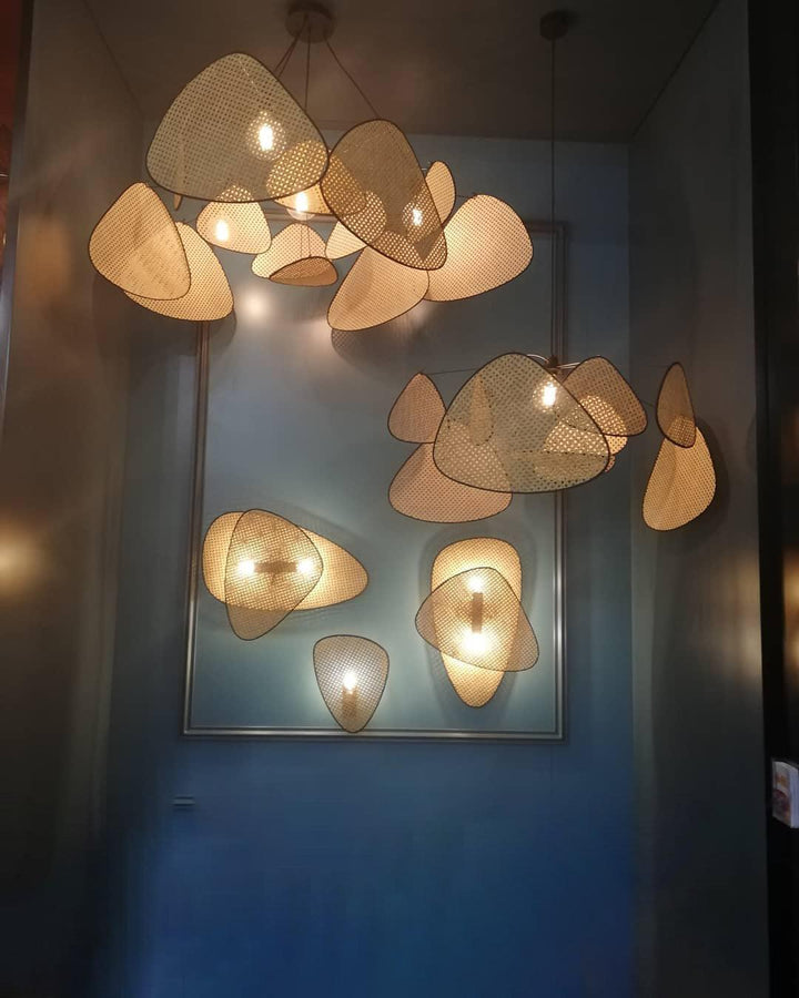 Lustra Chandelier Écran Cannage Suspension Rétro - Neutralighting
