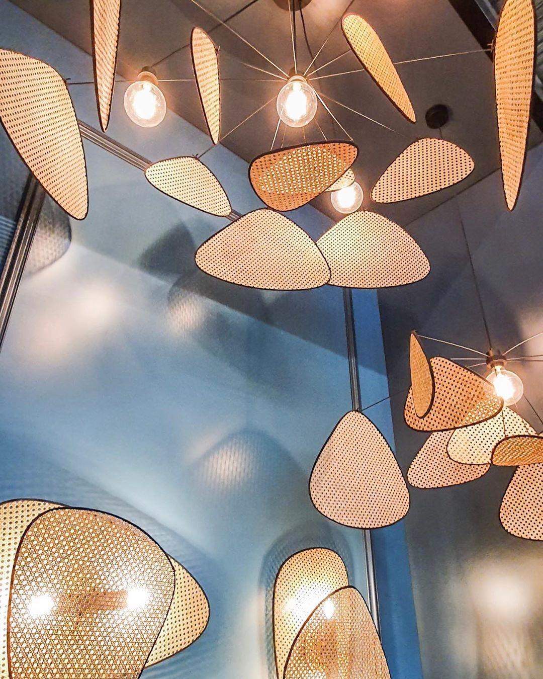 Lustra Chandelier Écran Cannage Suspension Rétro - Neutralighting