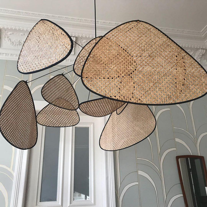 Lustra Chandelier Écran Cannage Suspension Rétro - Neutralighting