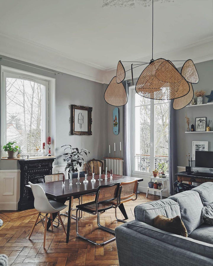 Lustra Chandelier Écran Cannage Suspension Rétro - Neutralighting