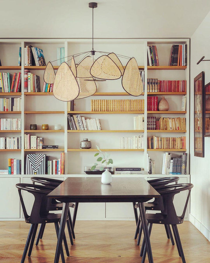 Lustra Chandelier Écran Cannage Suspension Rétro - Neutralighting