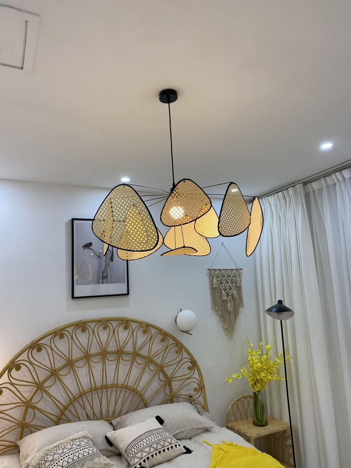Lustra Chandelier Écran Cannage Suspension Rétro - Neutralighting