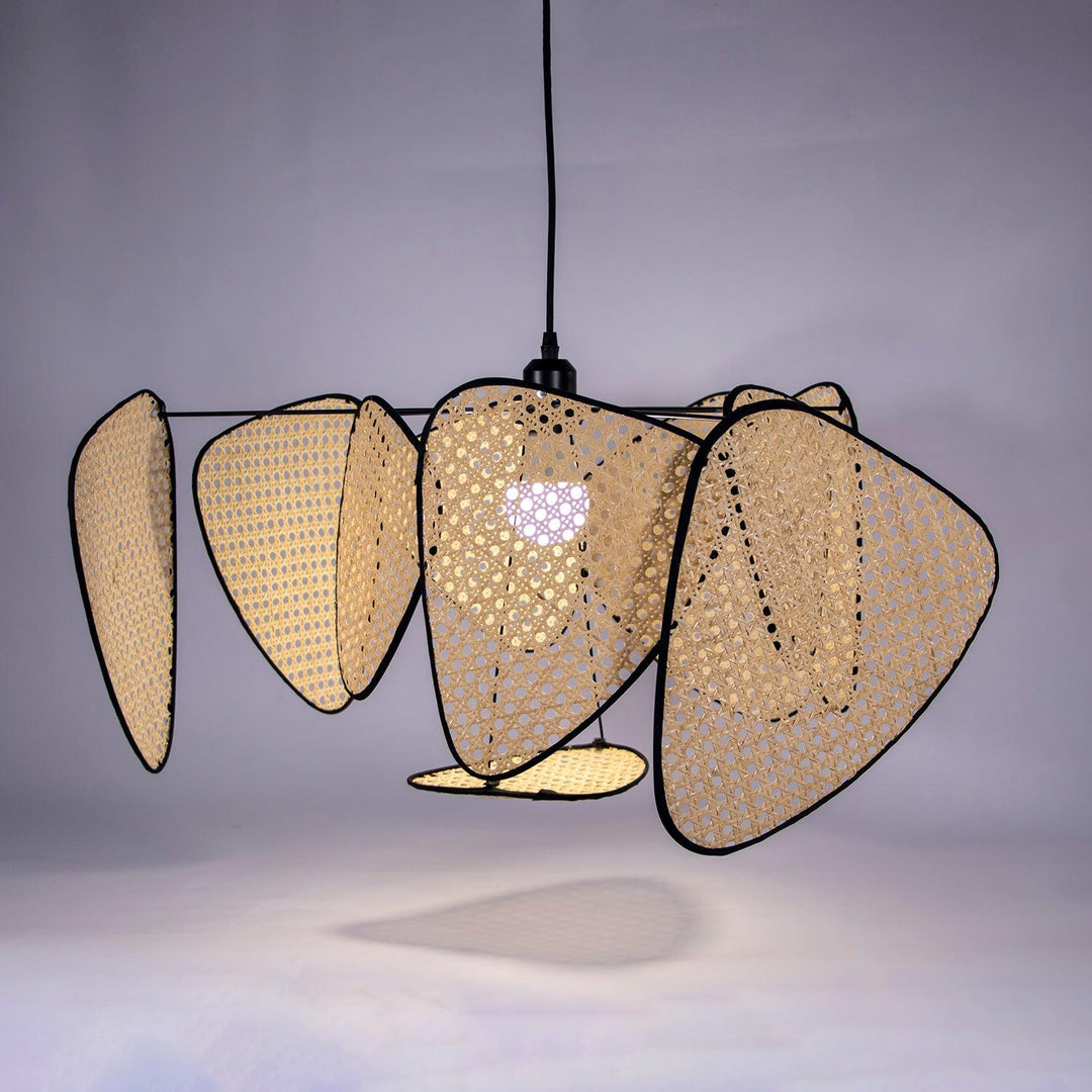 Lustra Chandelier Écran Cannage Suspension Rétro - Neutralighting