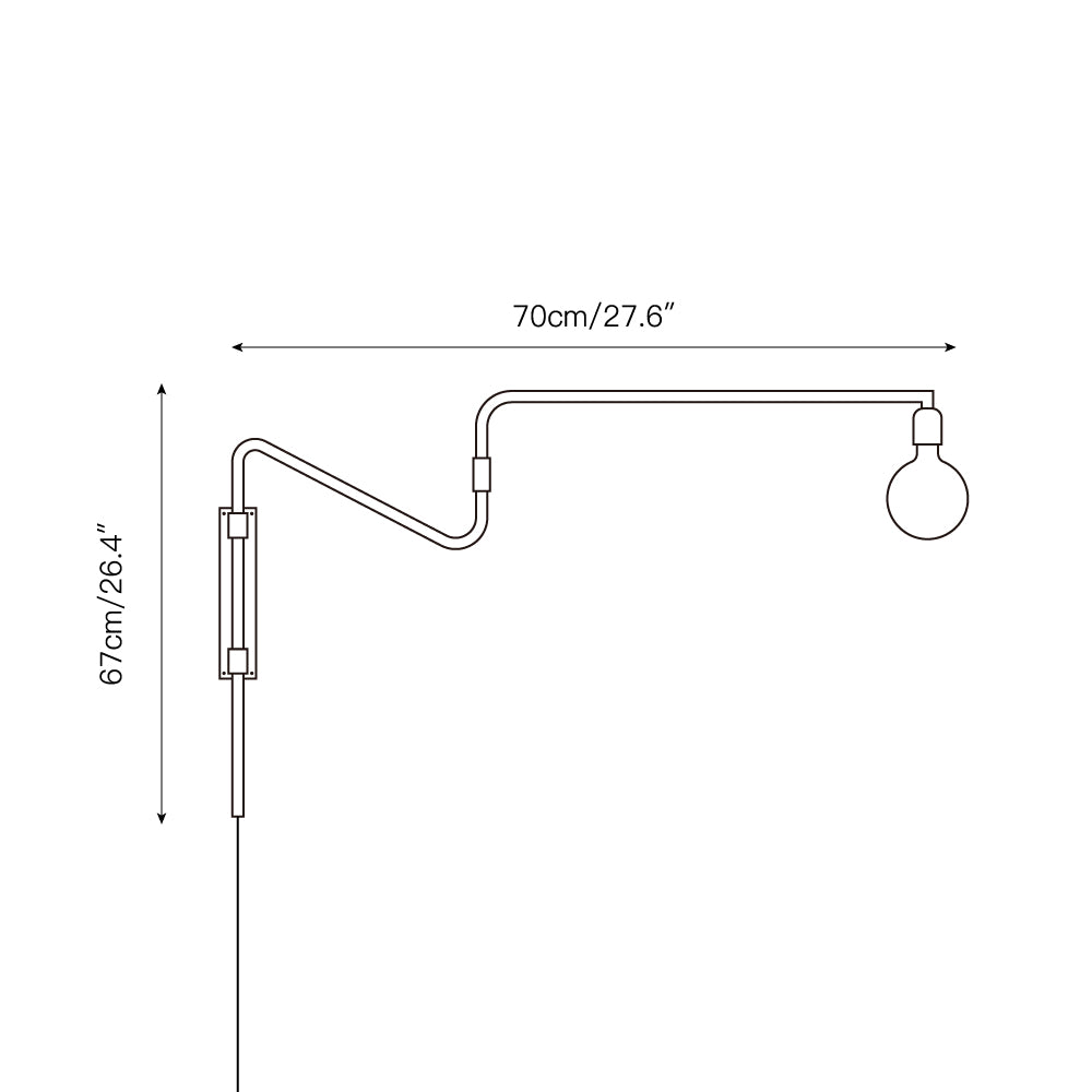 Ersora Moderne Minimaliste Balançoire Plug-in Métal Applique Murale - Neutralighting