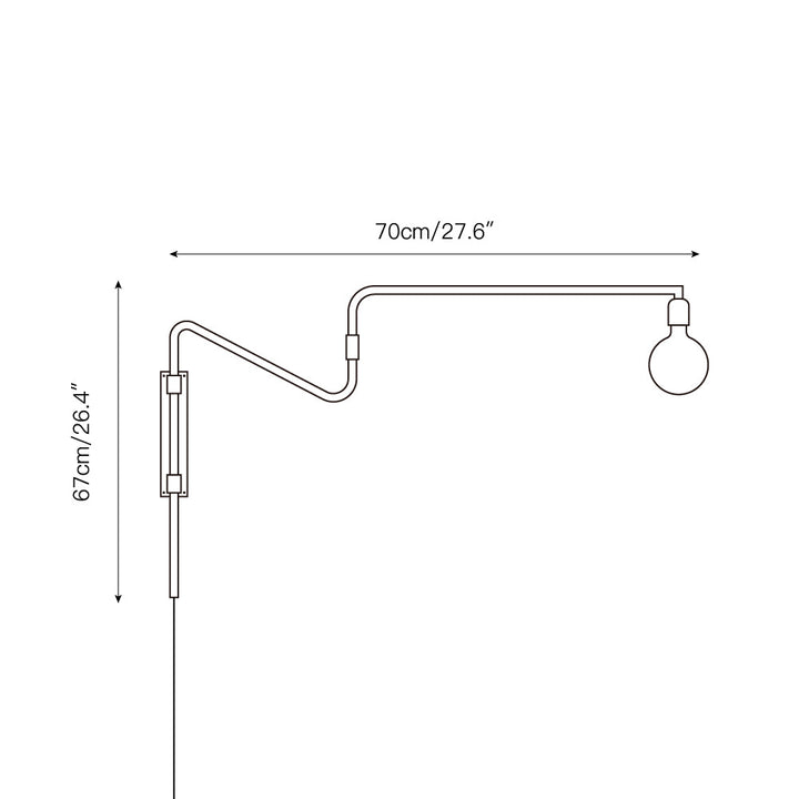 Ersora Moderne Minimaliste Balançoire Plug-in Métal Applique Murale - Neutralighting