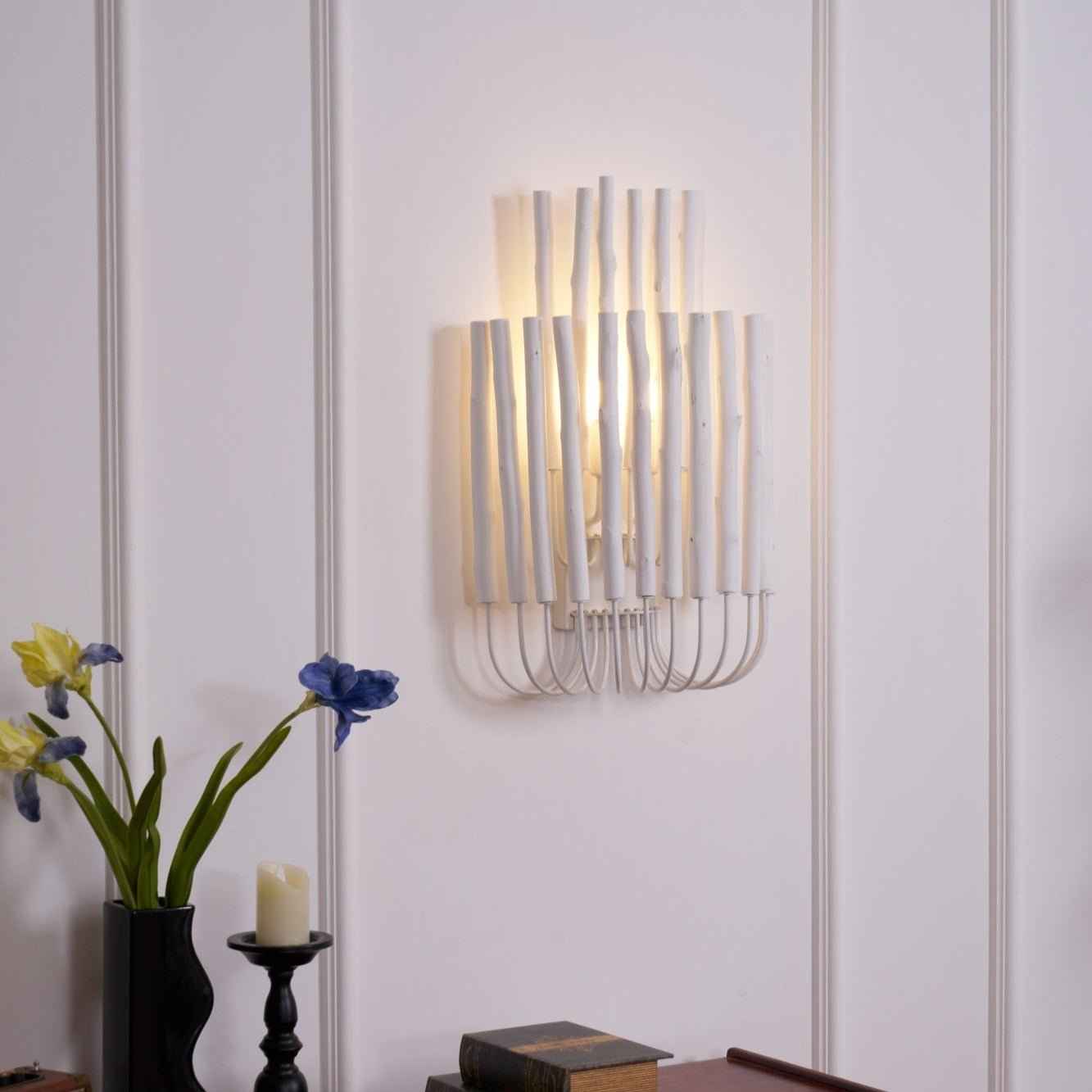 Vasilora Métal 35cm Blanc LED