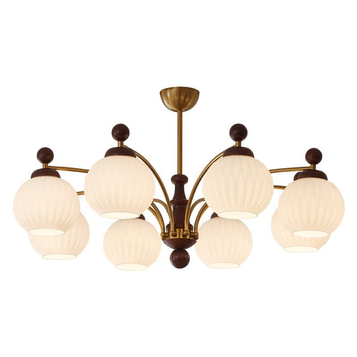 Vedoror Chandelier Classique Orbe Bois Verre Traditionnel - Neutralighting