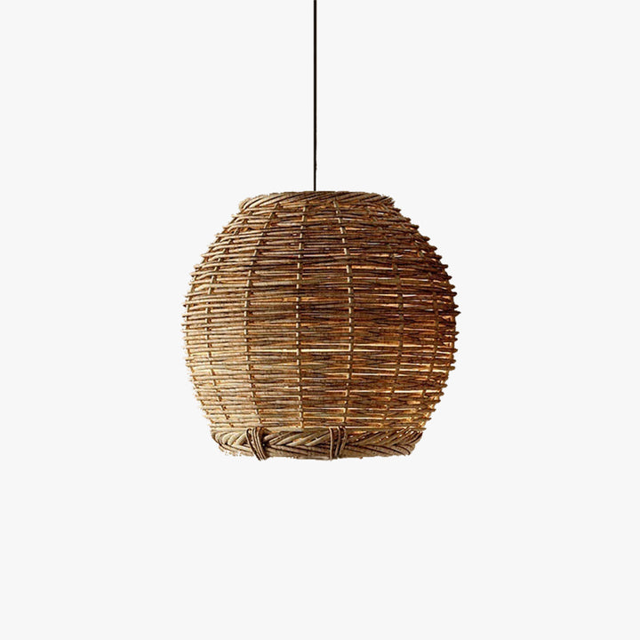 Ritta Suspension Luminaire LED Bois Rotin Salon/Salle à Manger - Neutralighting