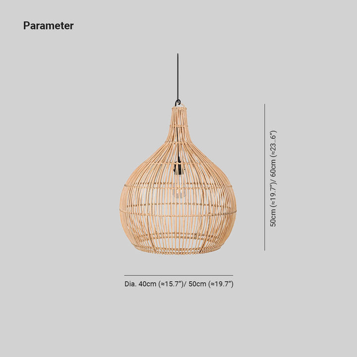 Ritta Suspension Japonais Créatif Rotin pour Salle à Manger/Chambre - Neutralighting