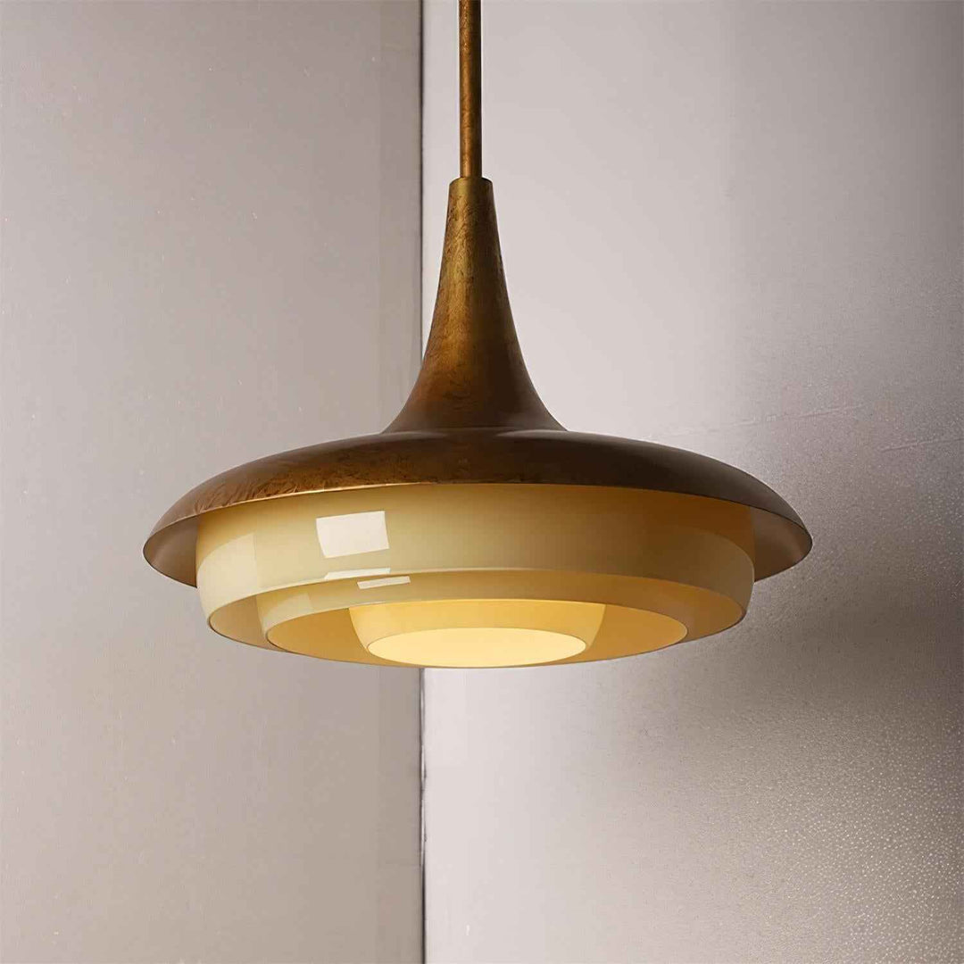Tabit Suspension Vieilli Laiton Stratifié Verre - Neutralighting
