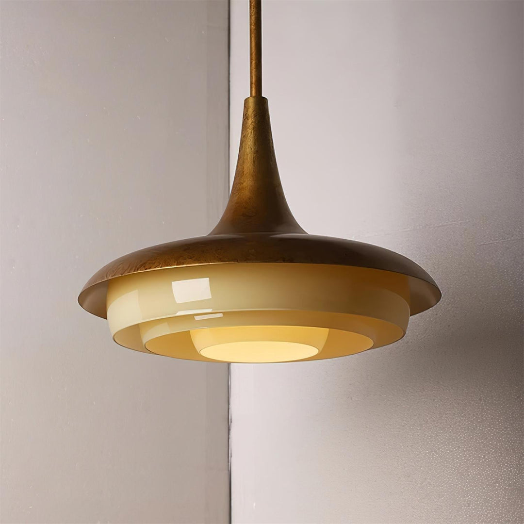 Tabit Suspension Vieilli Laiton Stratifié Verre - Neutralighting