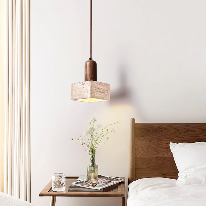 Ritta Suspension Carrée en Travertin - Neutralighting