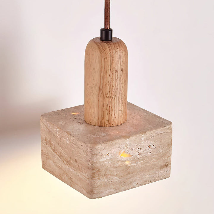 Ritta Suspension Carrée en Travertin - Neutralighting