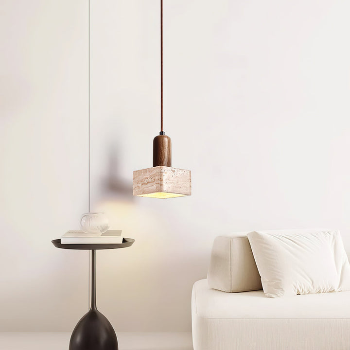 Ritta Suspension Carrée en Travertin - Neutralighting