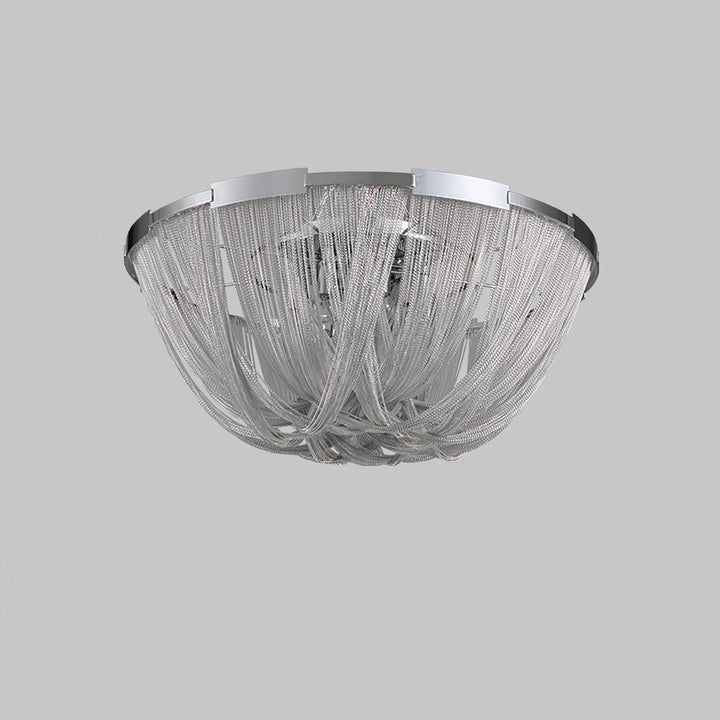 Lustra Plafonnier Frange Chaîne Cadre Nickel - Neutralighting