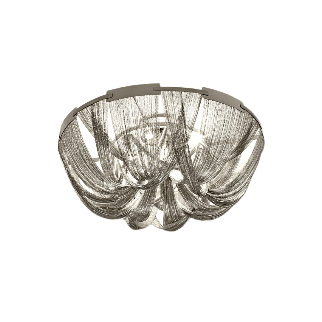 Lustra Plafonnier Frange Chaîne Cadre Nickel - Neutralighting