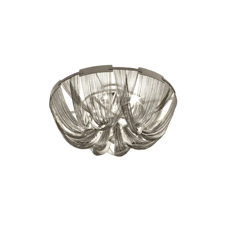 Lustra Plafonnier Frange Chaîne Cadre Nickel - Neutralighting