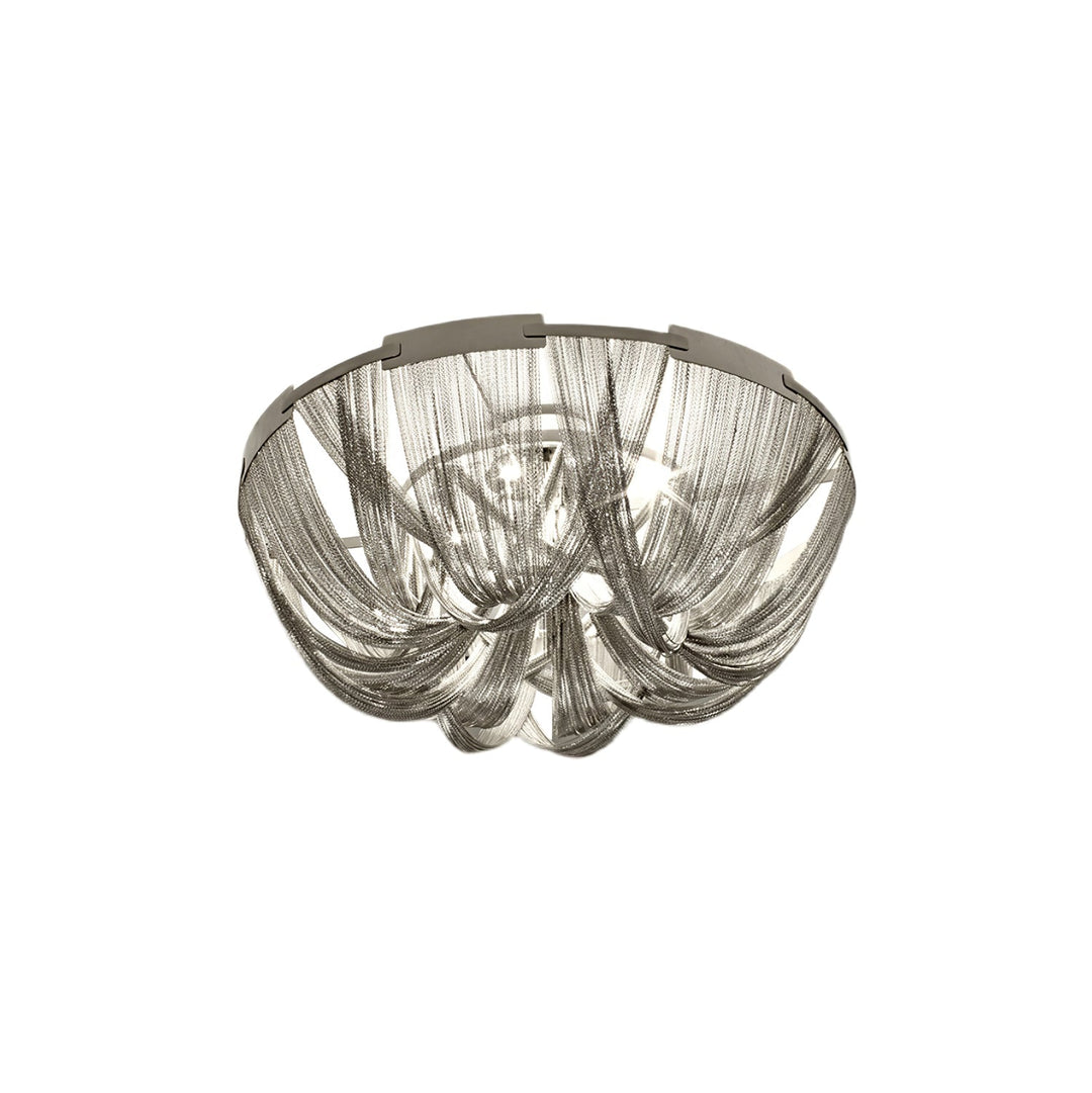 Lustra Plafonnier Frange Chaîne Cadre Nickel - Neutralighting