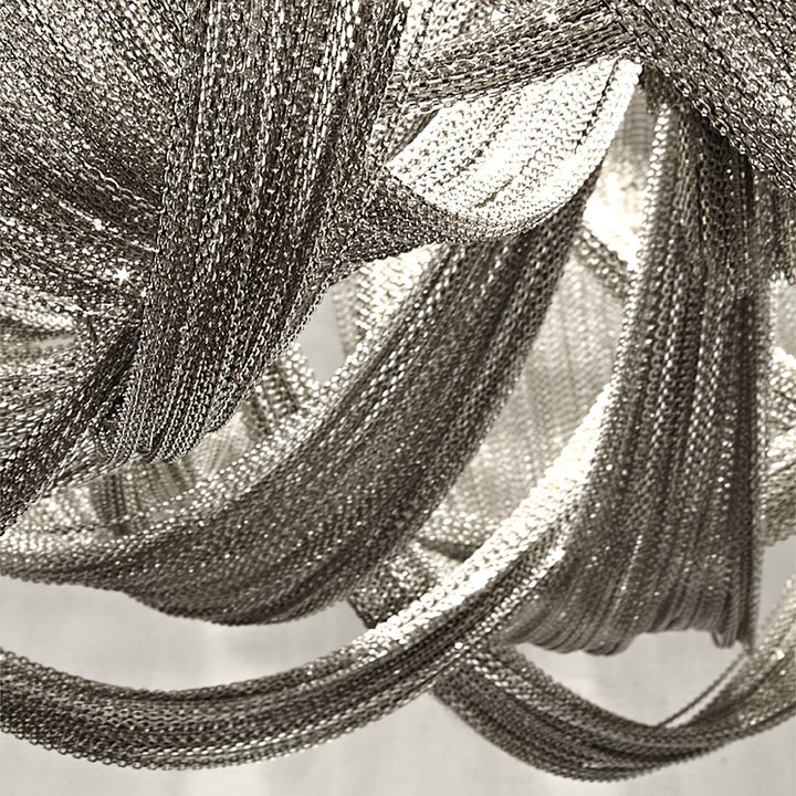 Lustra Plafonnier Frange Chaîne Cadre Nickel - Neutralighting