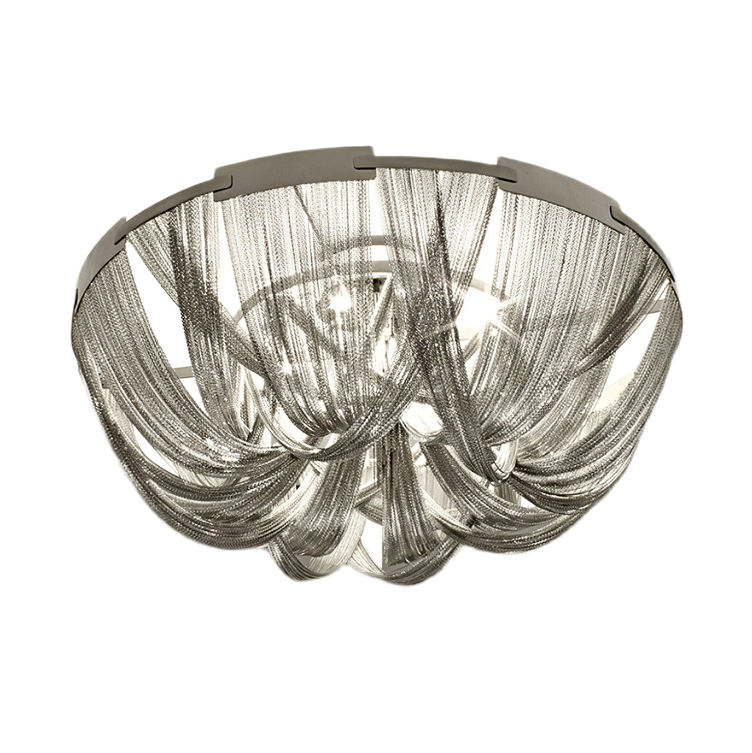 Lustra Plafonnier Frange Chaîne Cadre Nickel - Neutralighting