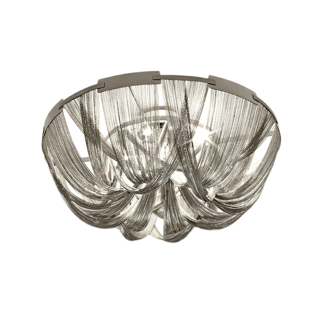 Lustra Plafonnier Frange Chaîne Cadre Nickel - Neutralighting