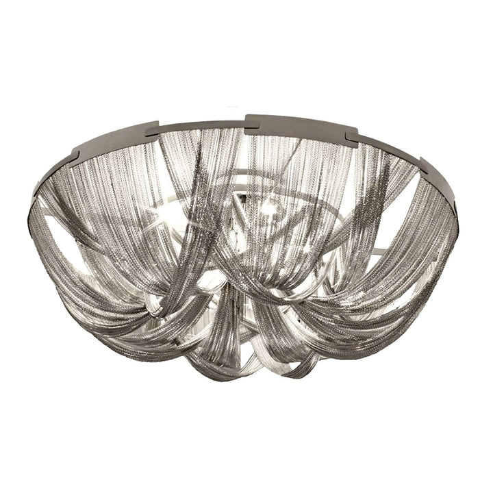 Lustra Plafonnier Frange Chaîne Cadre Nickel - Neutralighting
